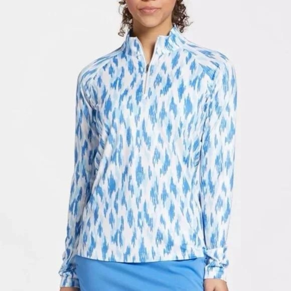 Lady Hagen Blue and White Fitted Graphic Tee
